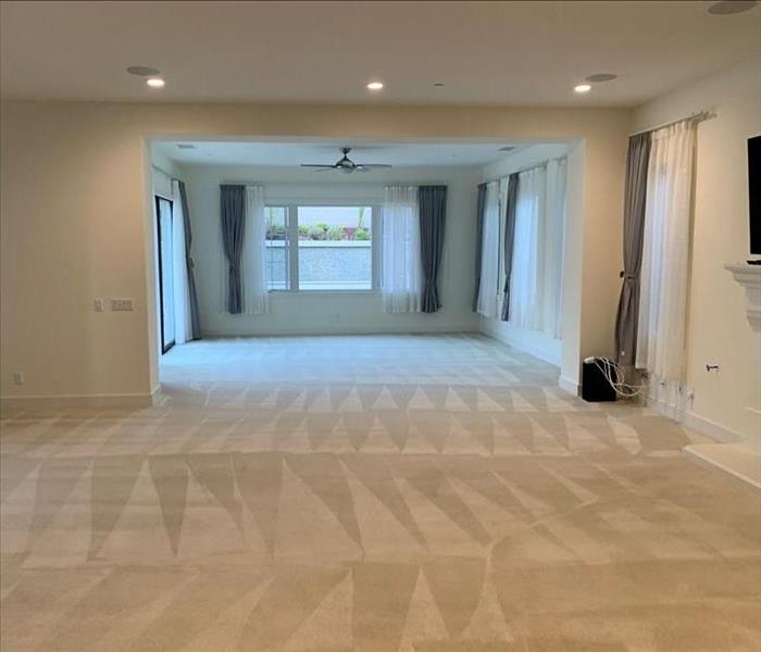 Newly cleaned living room after reconstruction in Irvine, Ca. 
